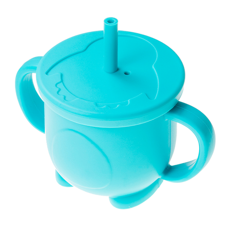 Чашка-поильник Miyoumi силиконовая с трубочкой Turquoise