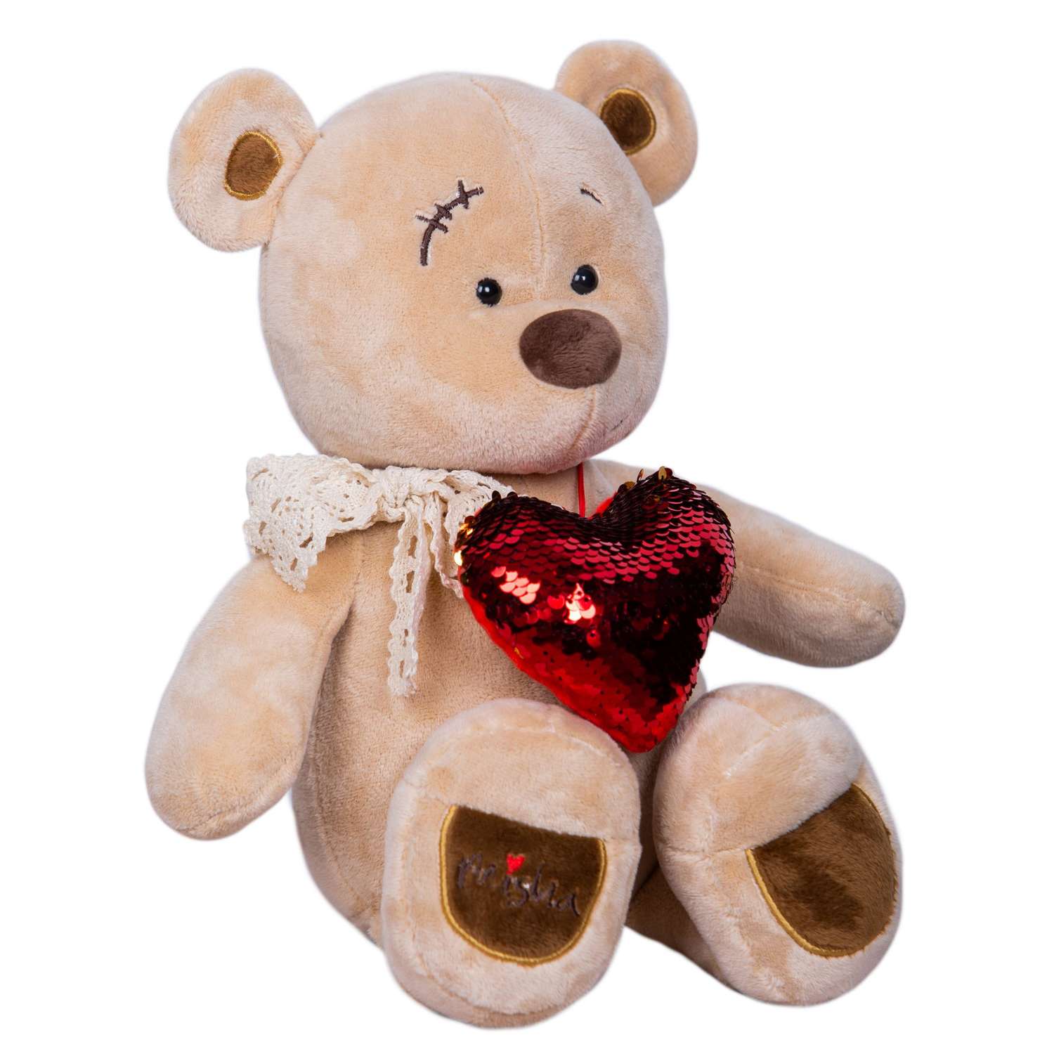 Мягкая игрушка KULT of toys плюшевый медведь в подарочной коробке для девочки misha с сердцем 30 см - фото 2