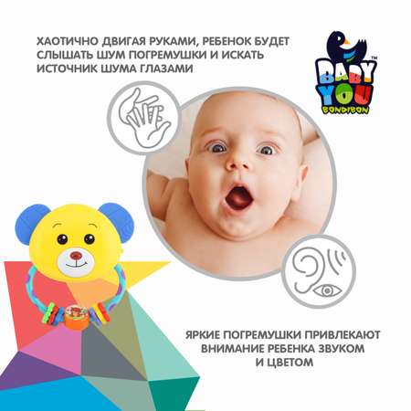 Погремушка BONDIBON Медвежонок музыкальный