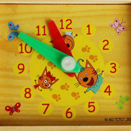 Игрушка деревянная Буратино «Счетный материал с часами. Три Кота»