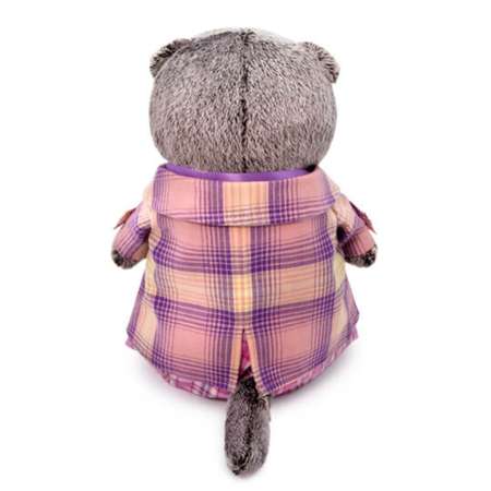 Мягкая игрушка BUDI BASA Кот Басик в пиджаке в сиреневую клетку 25 см BB012