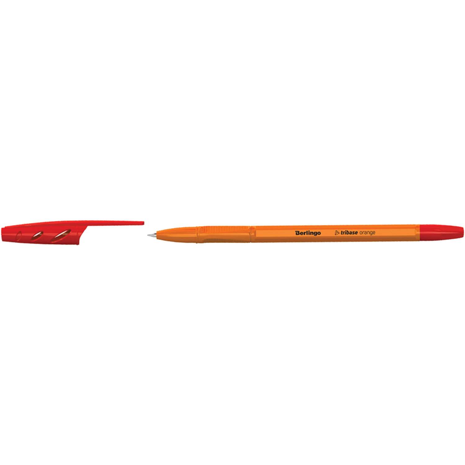 Ручка шариковая BERLINGO Tribase Orange Красный 0.7мм CBp_70913 - фото 1