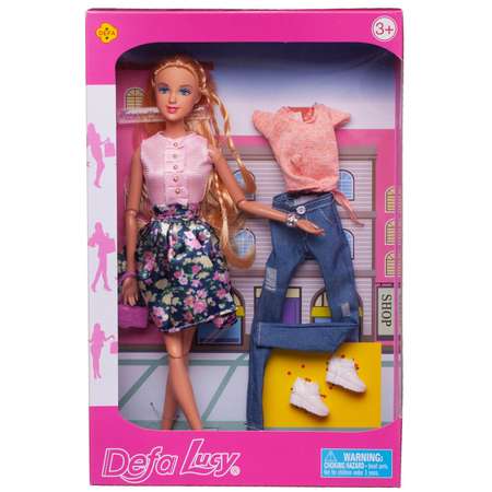 Кукла ABTOYS Городская модница в блузе и юбке с дополнительным комплектом одежды