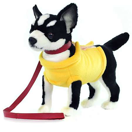 Реалистичная мягкая игрушка Hansa Собака чихуахуа в желтой футболке 27 см