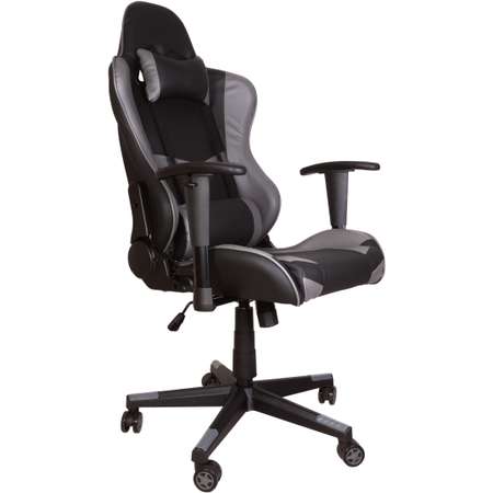 Компьютерное кресло игровое GRAMBER черно-серый экокожа