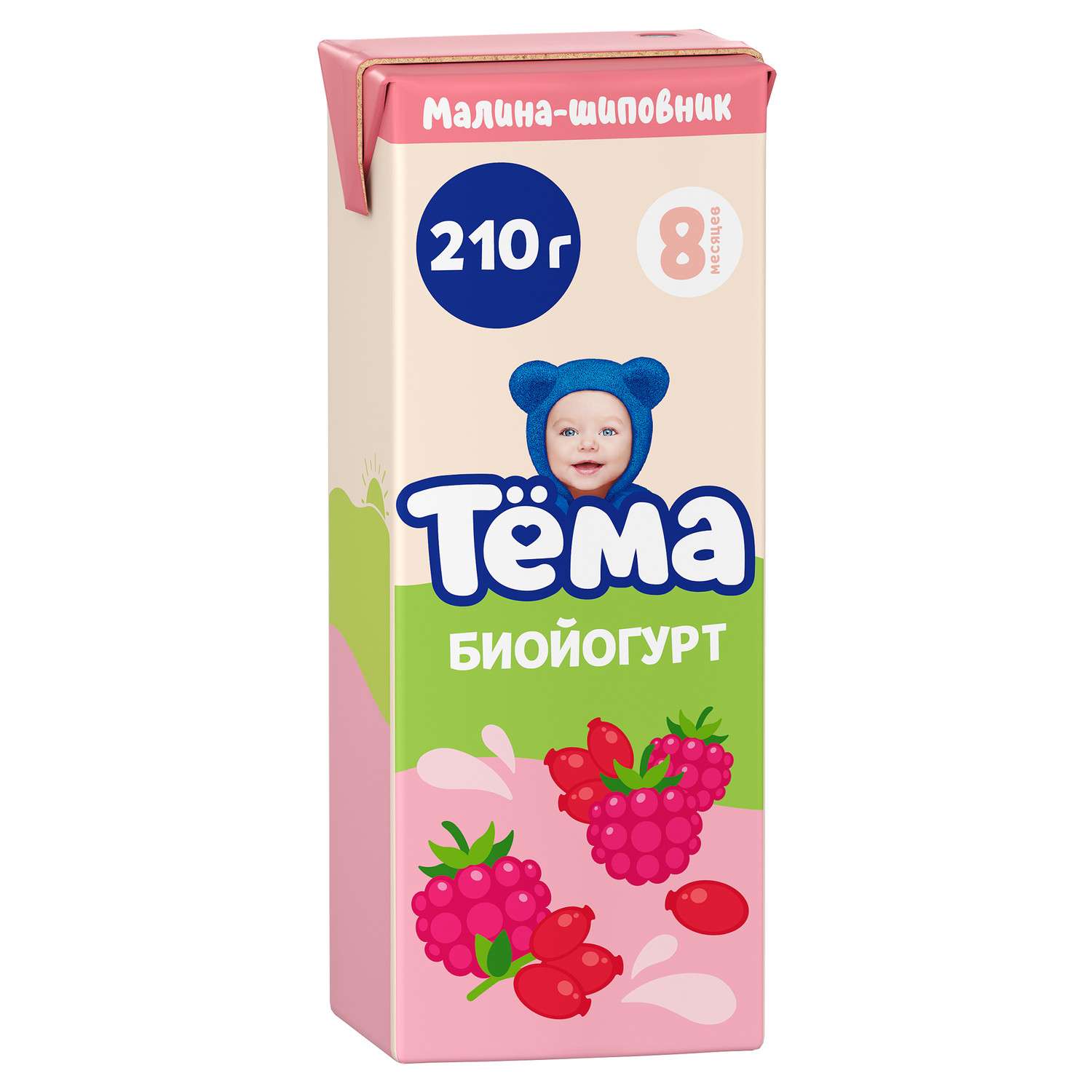 Биойогурт питьевой Тёма шиповник-малина (с витаминами) 2.8%210г - фото 1