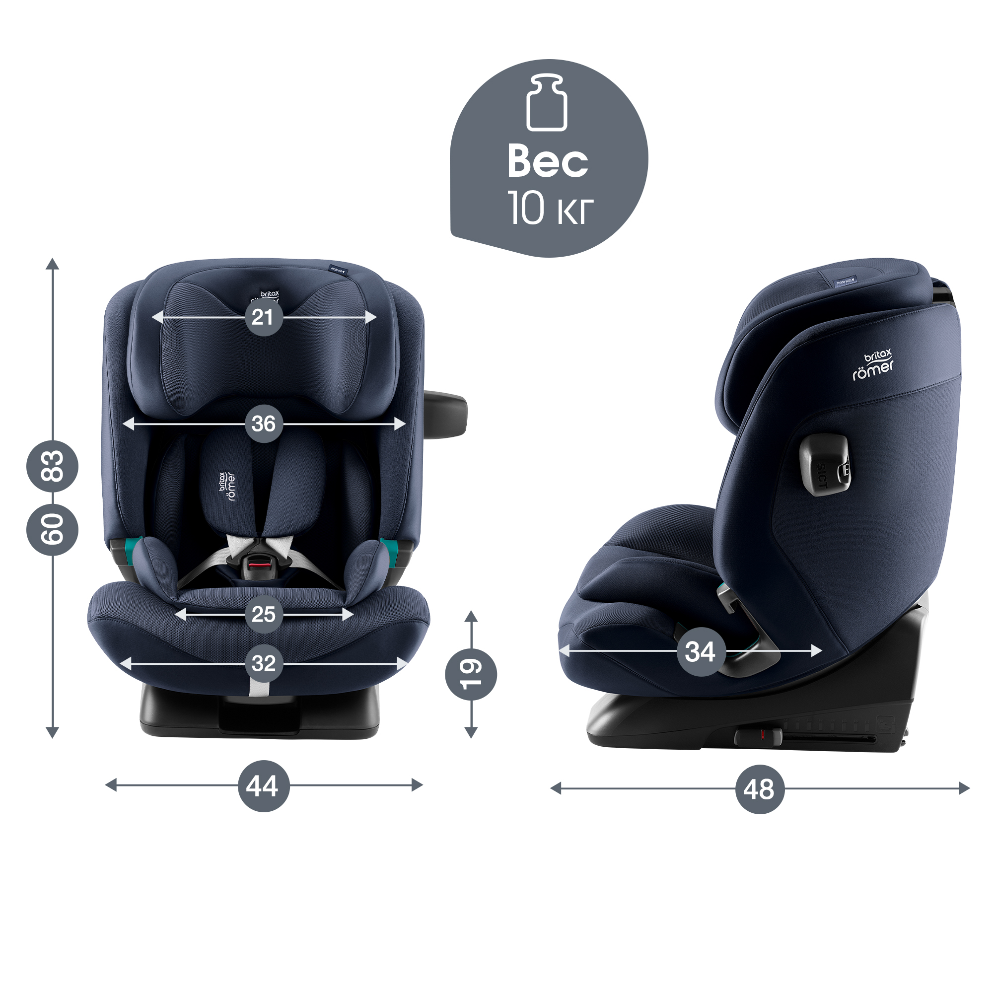 Детское автокресло Britax Roemer Advansafix Pro Style Night Blue с 15 месяцев до 12 лет рост 76 - 150 см - фото 14