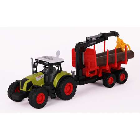 Модель Kid Rocks Машинка трактор лесовоз с инерционным механизмом со светом и звуком