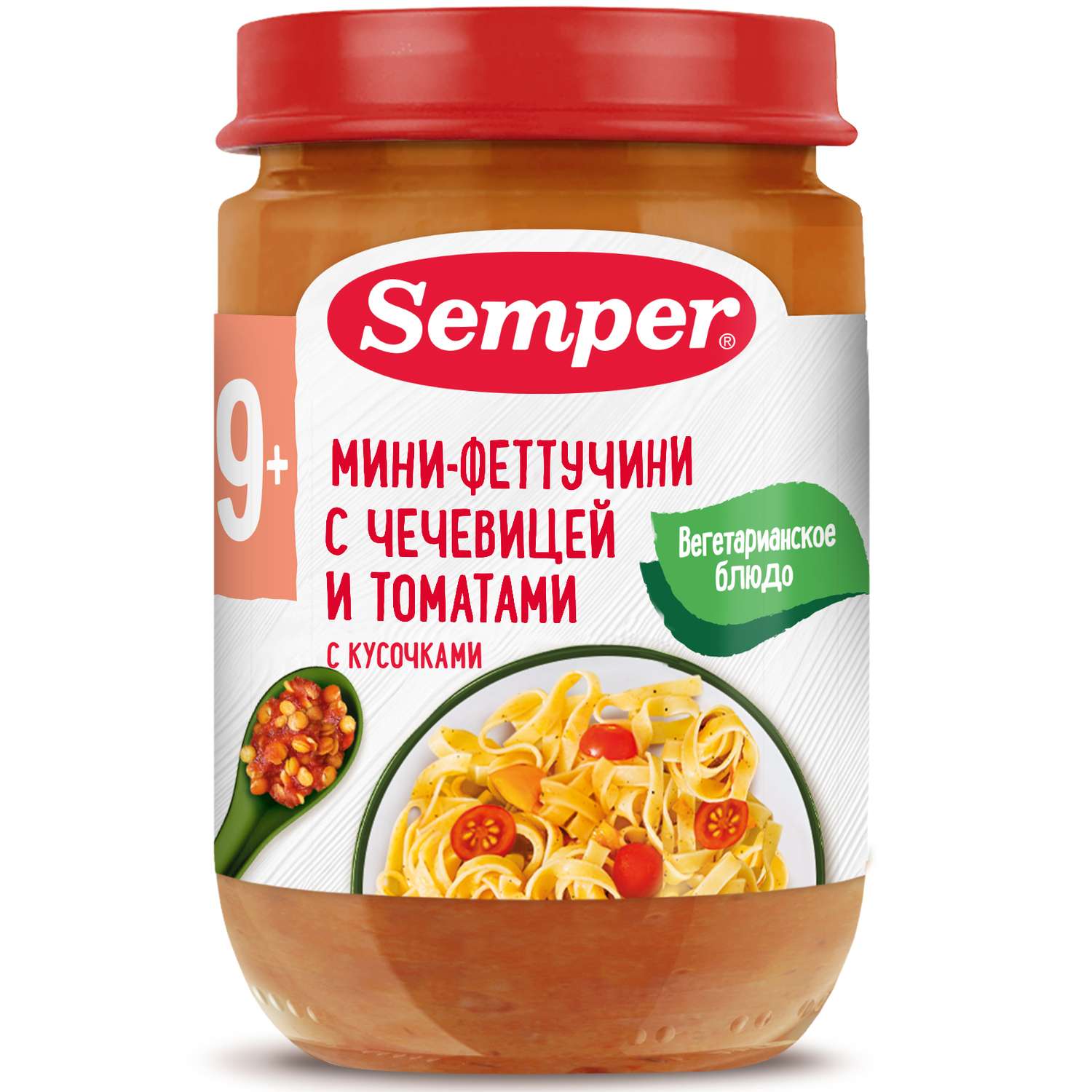 Пюре Semper чечевица-томаты 190г с 9месяцев - фото 1