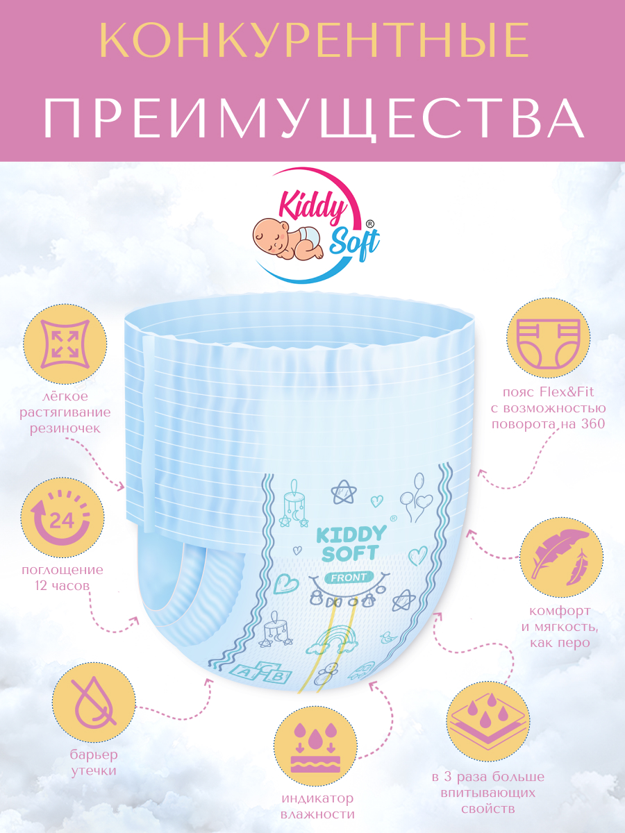 Подгузники-трусики Kiddy Soft L 9-14 кг - фото 4