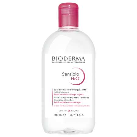 Мицеллярная вода H2O Bioderma Sensibio для очищения нормальной и чувствительной кожи лица 500 мл