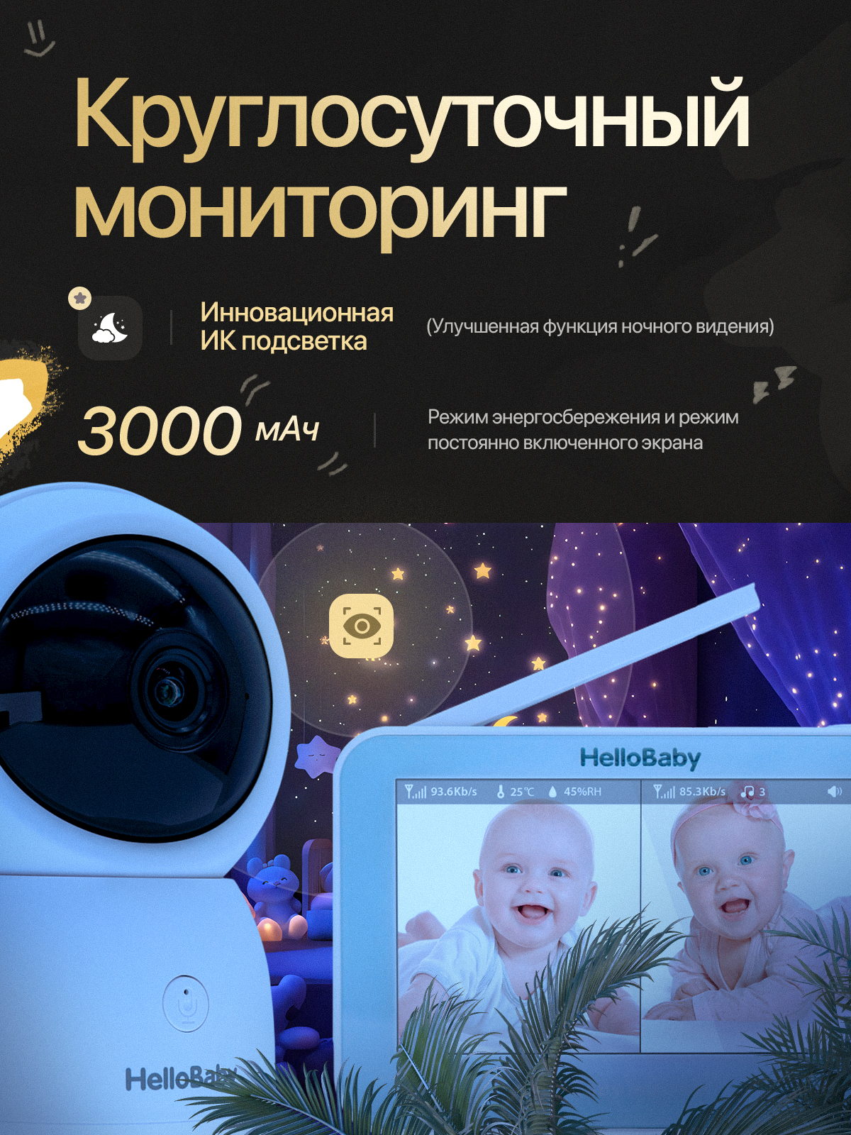 С креплениями дальность до 500 м. Hello Baby и с подключением к телефону - фото 7