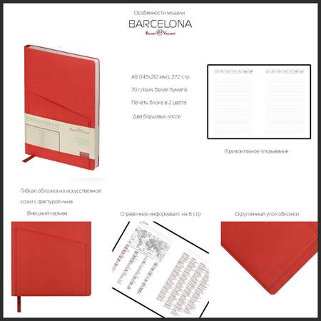 Набор подарочный Bruno Visconti Barcelona серый А5 147х212 мм ежедневник и ручка