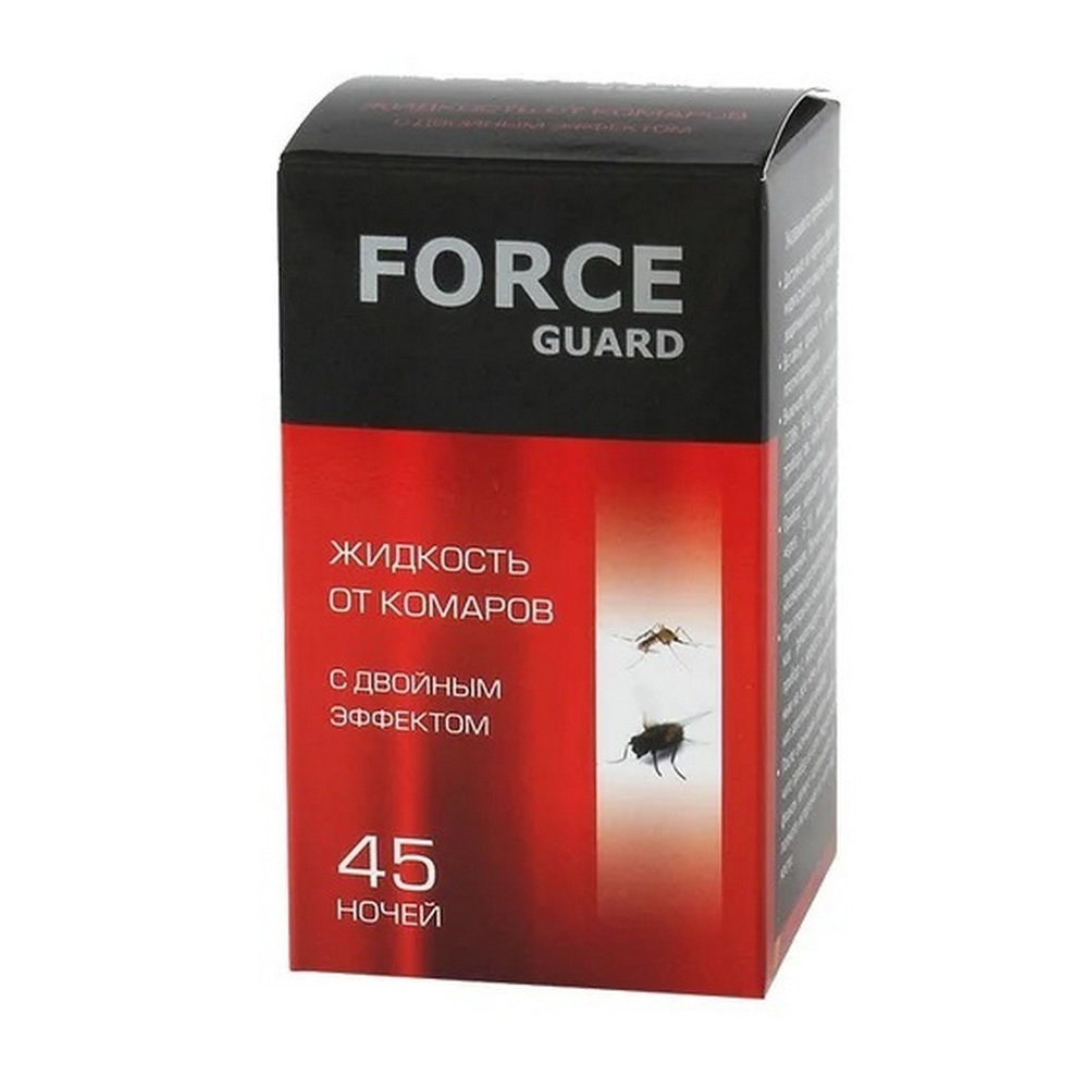 Жидкость от комаров Force Guard с двойным эффектом красная 45 ночей купить  по цене 104 ₽ в интернет-магазине Детский мир