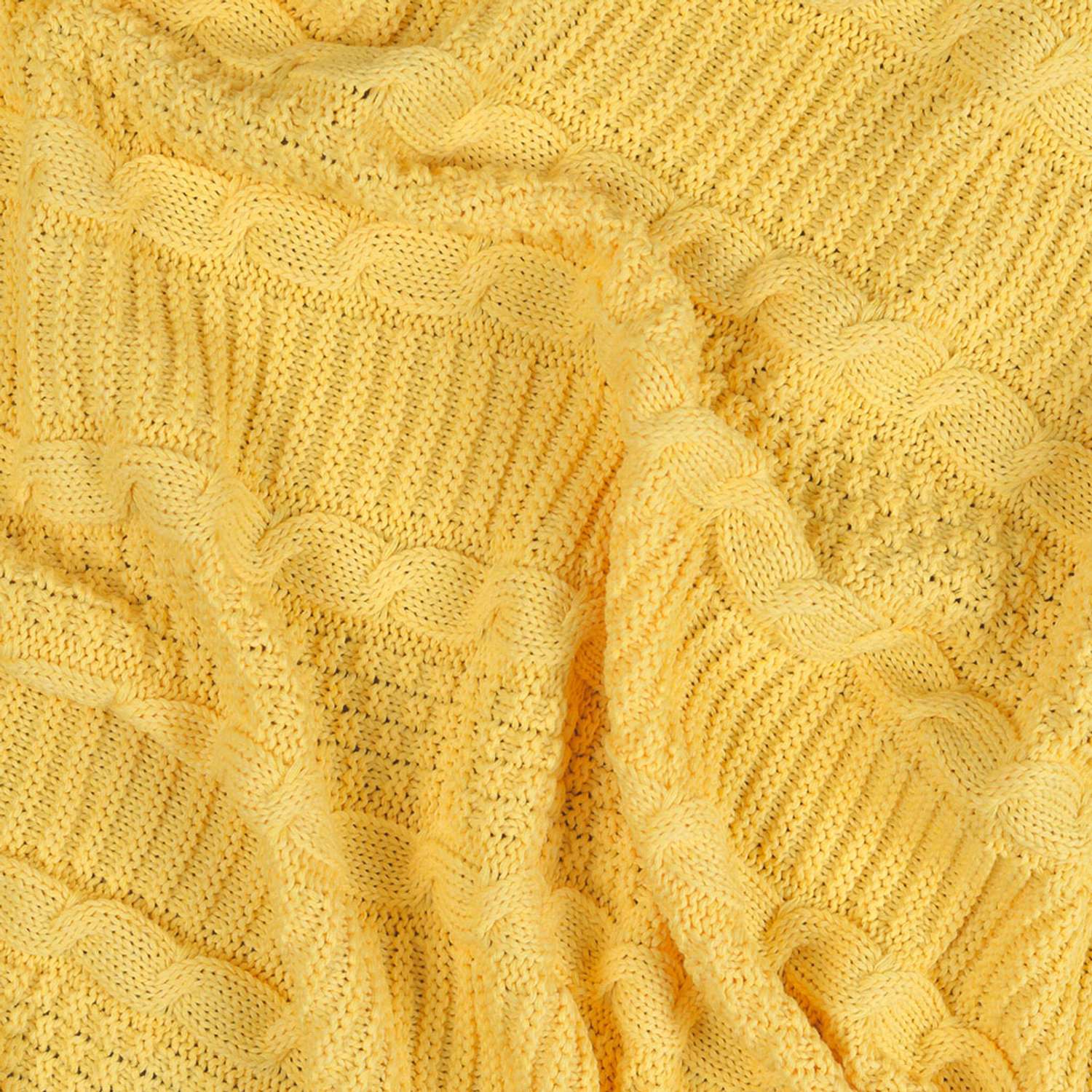 Плед-покрывало детский вязаный WARM WHIFF D-02К желтый на выписку в коляску в кроватку 90x110 - фото 3
