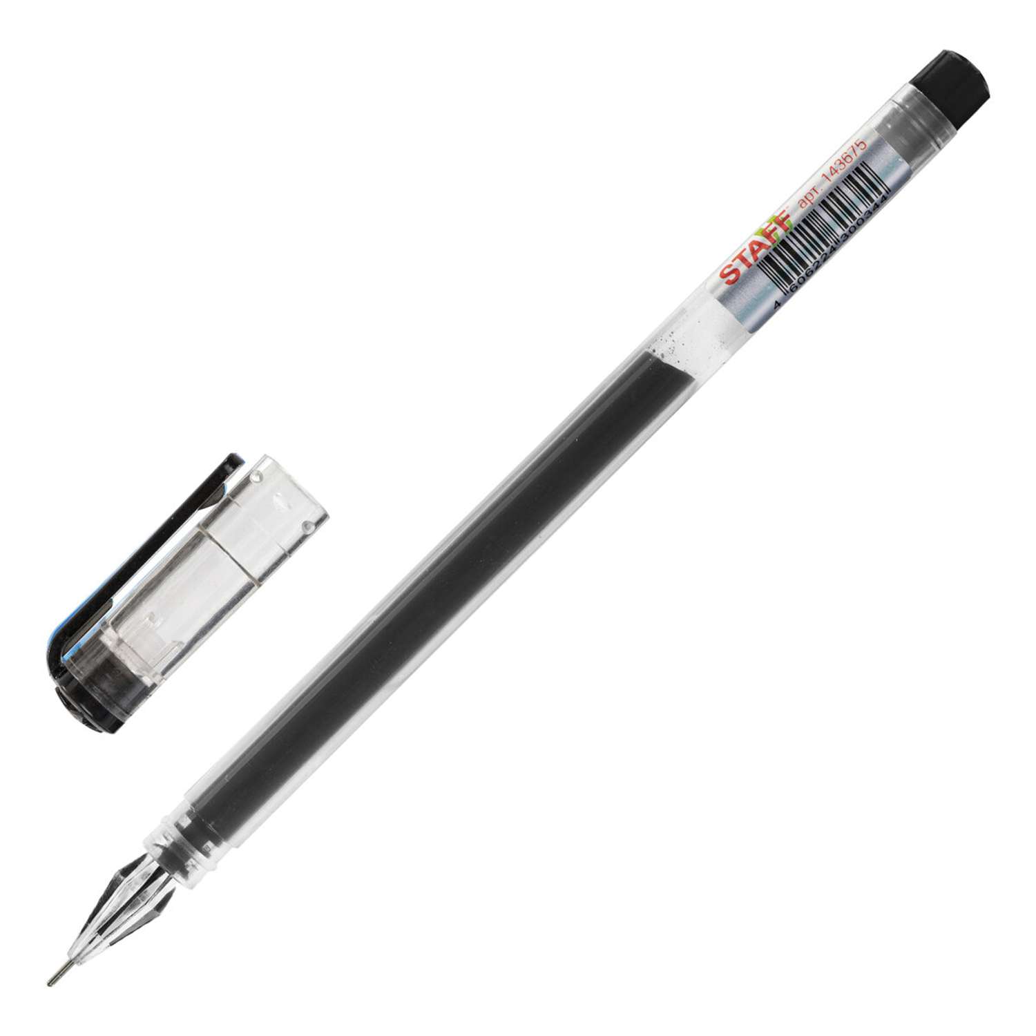 Ручки гелевые Staff 12 штук черные - фото 4