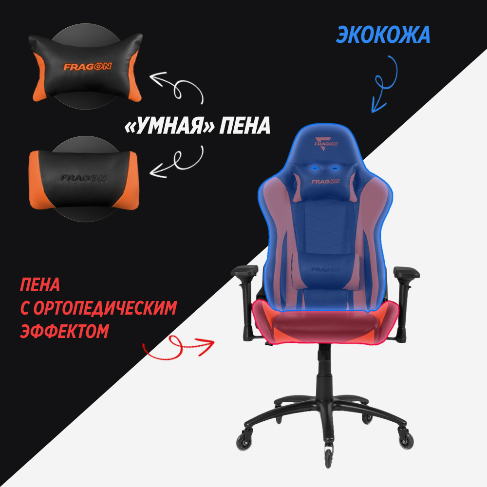 Компьютерное кресло GLHF серия 5X Black/Orange - фото 4