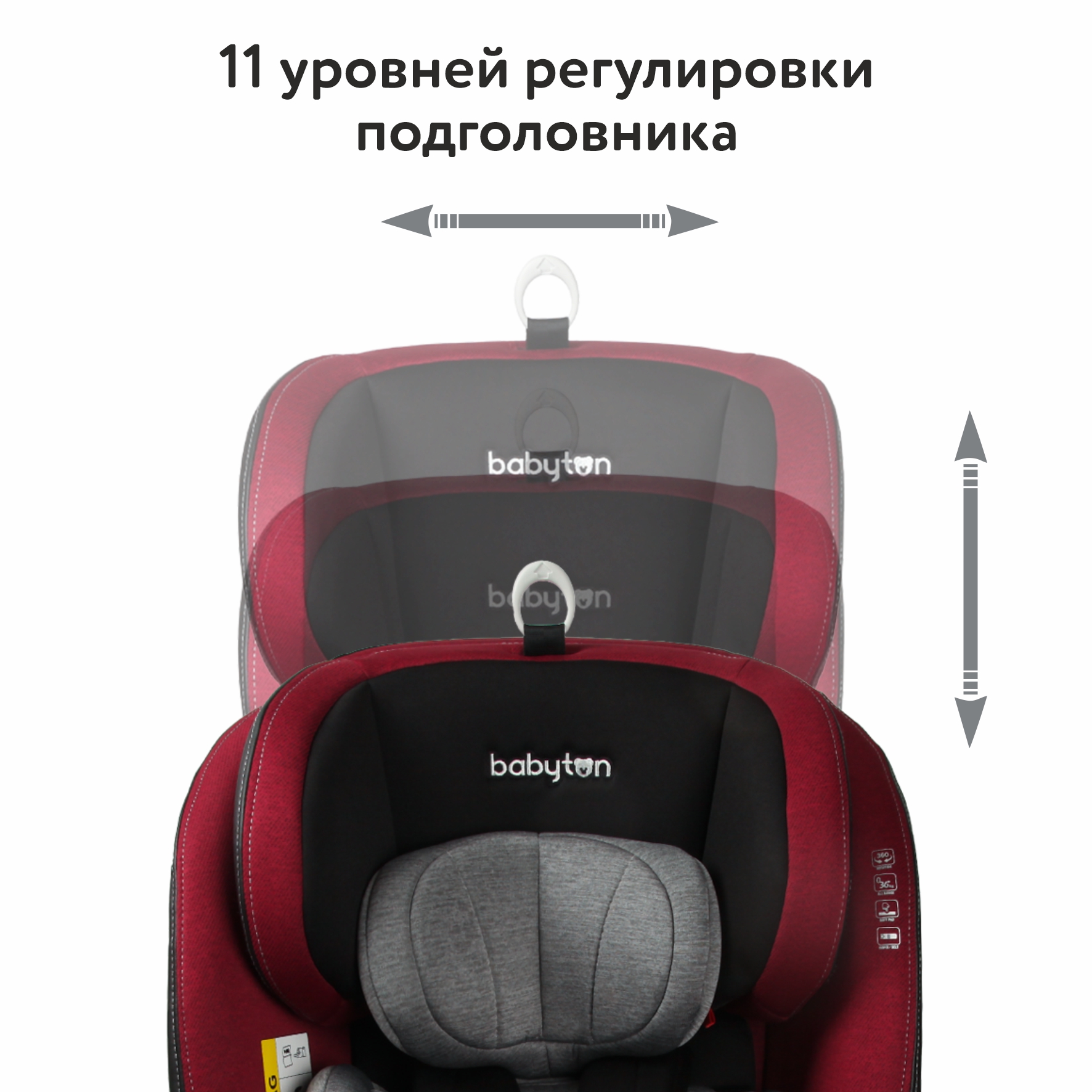 Автокресло Babyton Multi-Stage 0+/1/2/3 Isofix Black-Red - фото 5