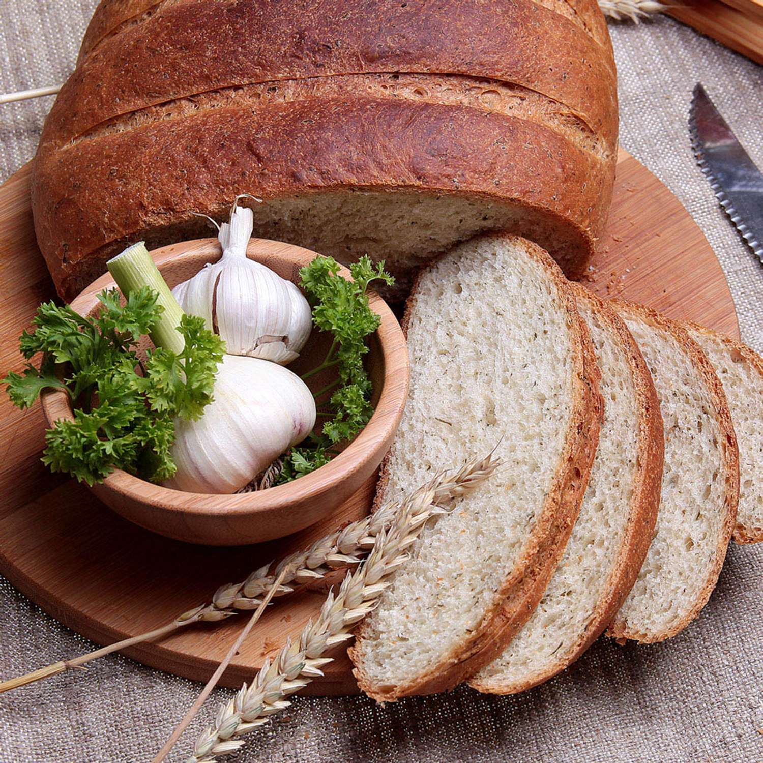 Чесночный пшенично-ржаной хлеб С. Пудовъ С петрушкой 500 г - фото 2