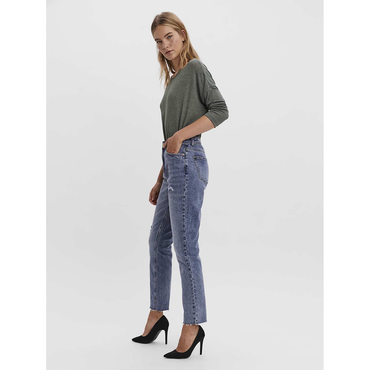 Брюки VERO MODA 10251373/Medium Blue Denim - фото 4