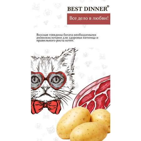 Корм сухой для кошек Best Dinner киттен с говядиной и картофелем 10 кг