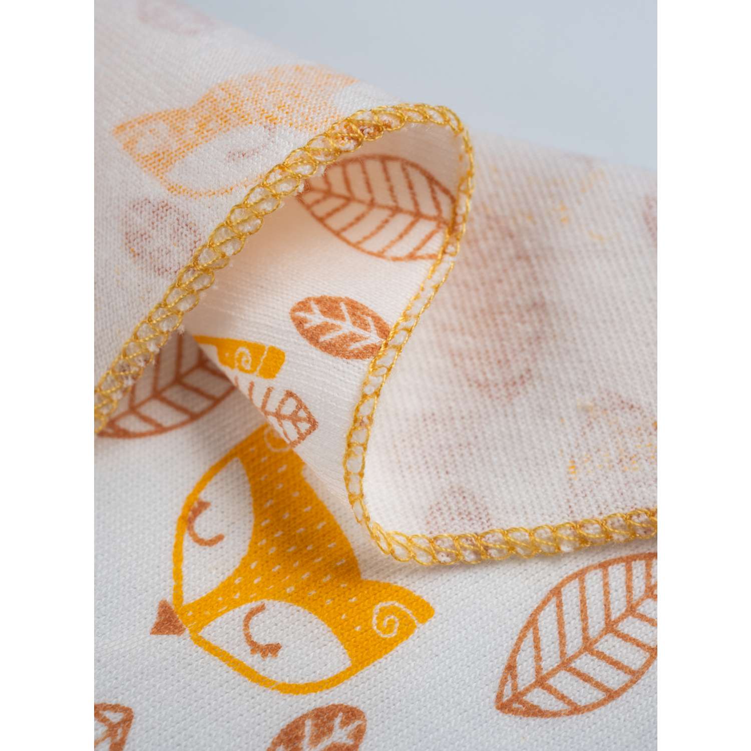 Носовые платки FunEcotex Лисички белый/оранжевый 5 шт 25х25 см - фото 2
