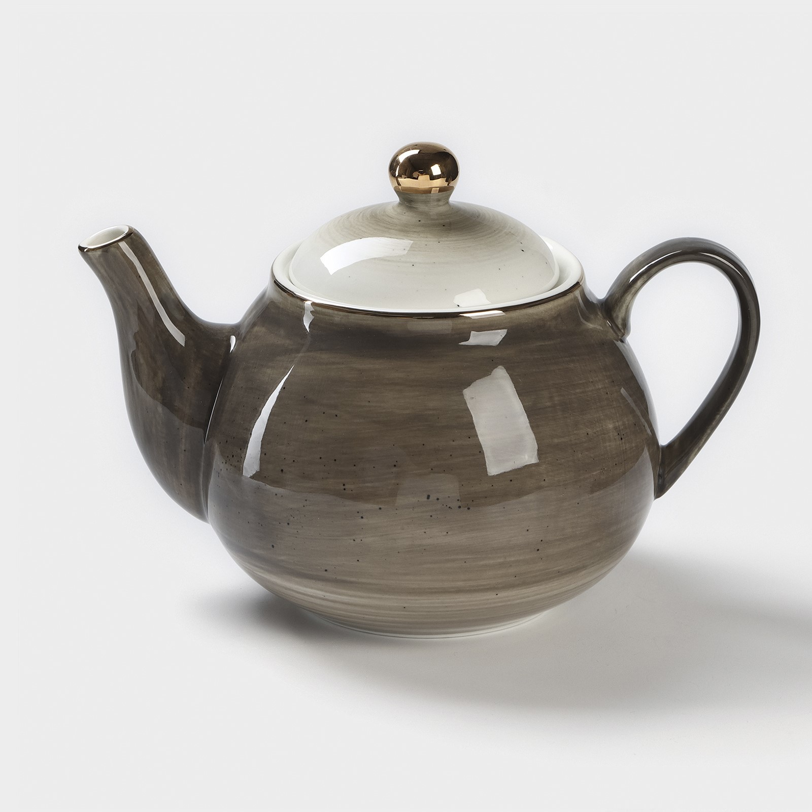 Заварочный чайник Доляна фарфоровый «Млечный путь» 900 мл цвет серый - фото 1