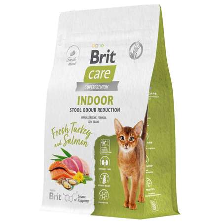 Корм для кошек Brit Care 0.4кг взрослых с индейкой и лососем сухой