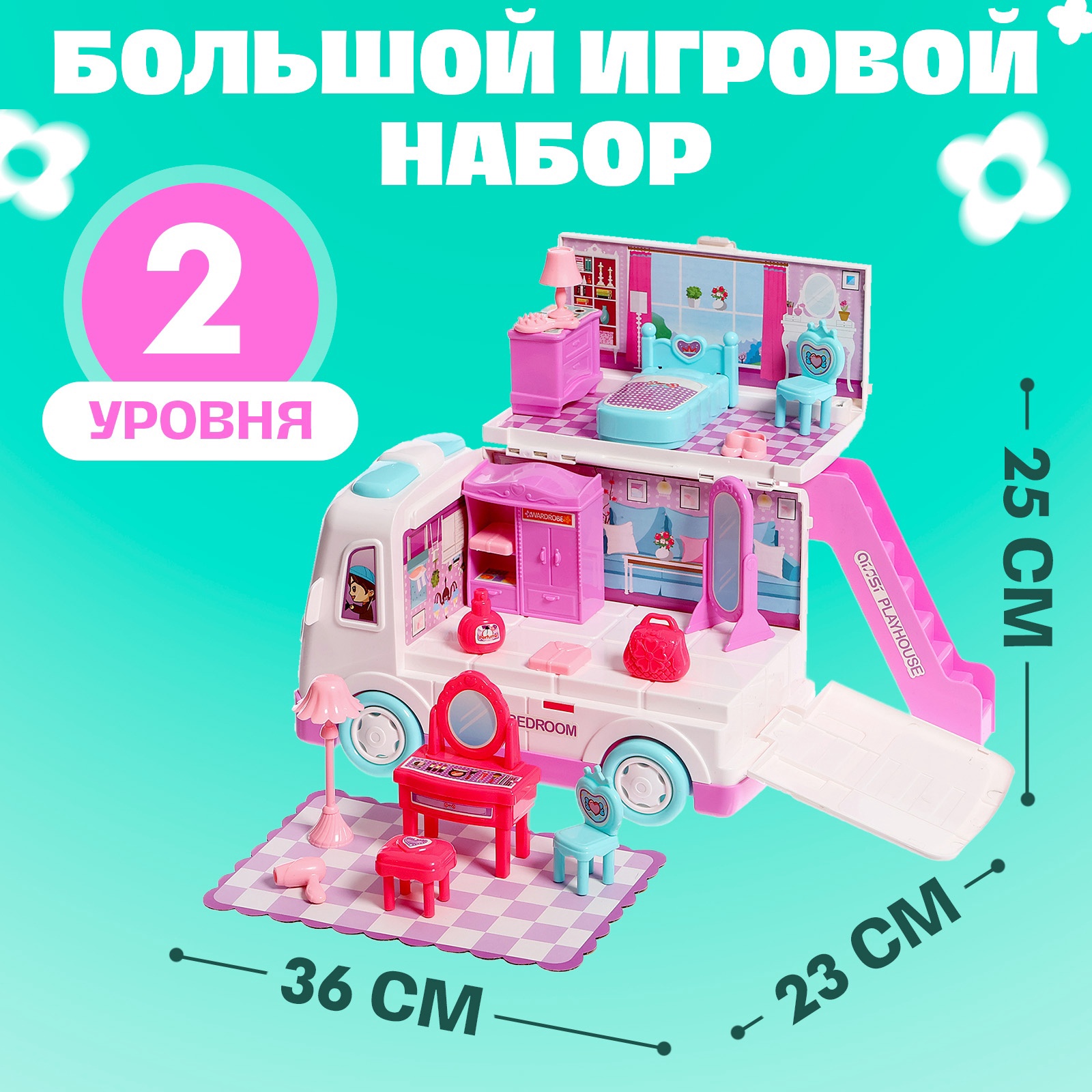 Игровой набор Sima-Land «Дом-машина Ксении» с мебелью и аксессуарами 9944667 - фото 2