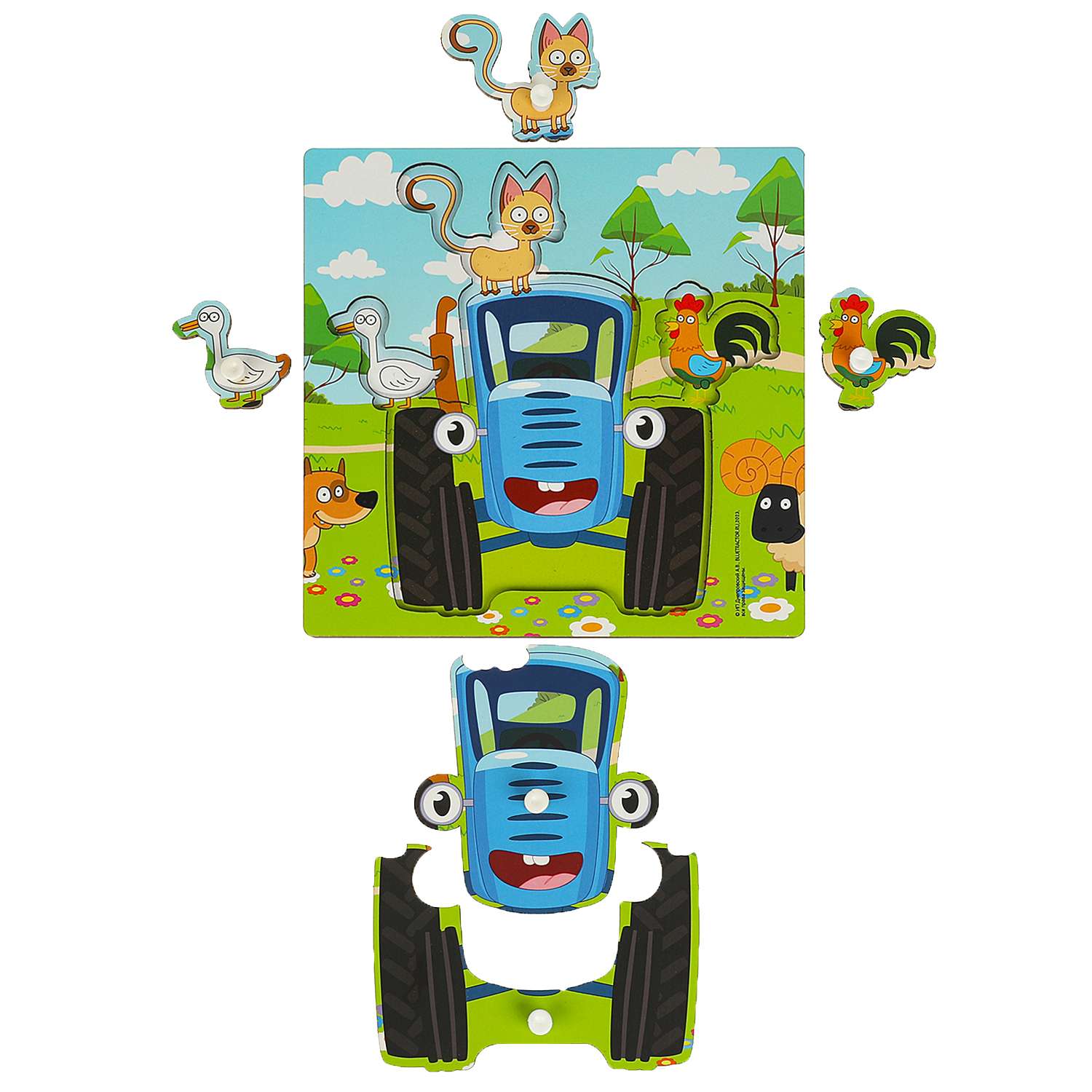 Игрушка Буратино Синий трактор деревянная 372042 - фото 2