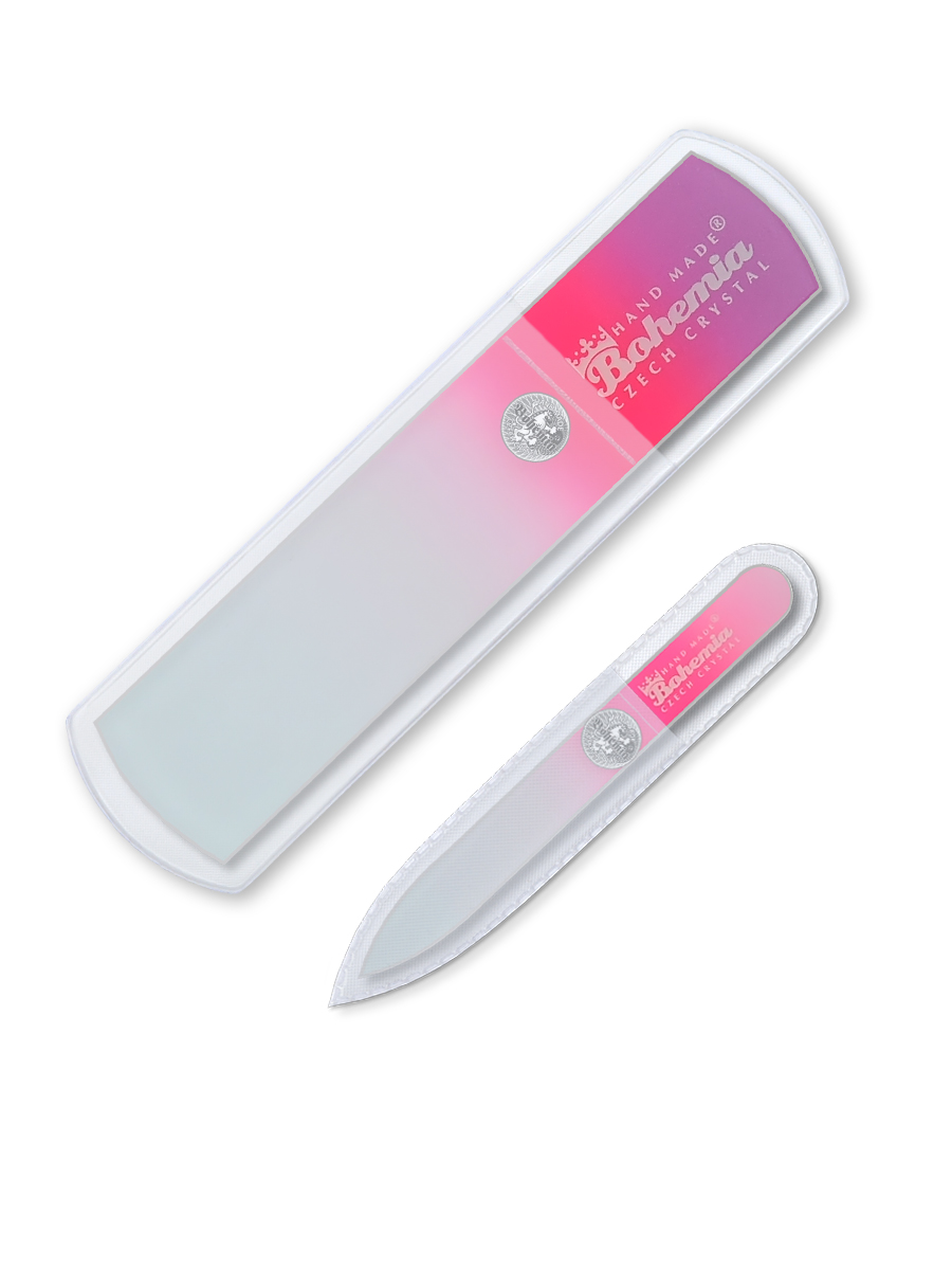 Набор маникюрный BOHEMIA Czech Glass Nail Files пилка 90мм для ногтей и пилка-терка для ног 135мм фиолетово-розовый - фото 1