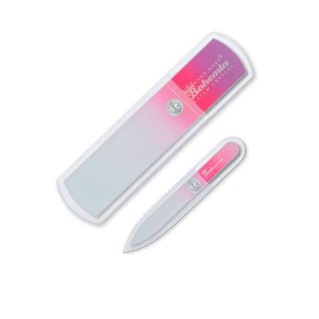 Набор маникюрный BOHEMIA Czech Glass Nail Files пилка 90мм для ногтей и пилка-терка для ног 135мм фиолетово-розовый