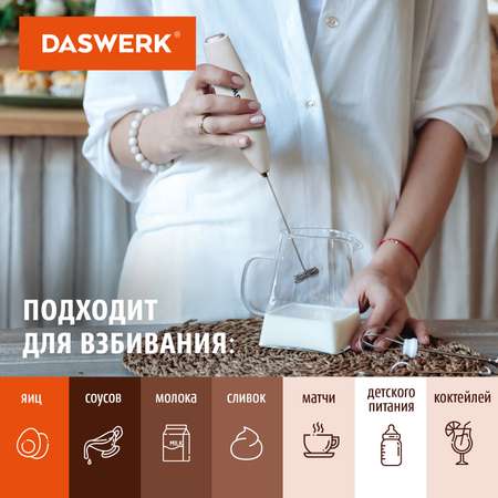 Капучинатор электрический DASWERK вспениватель молока для дома и кухни на подставке
