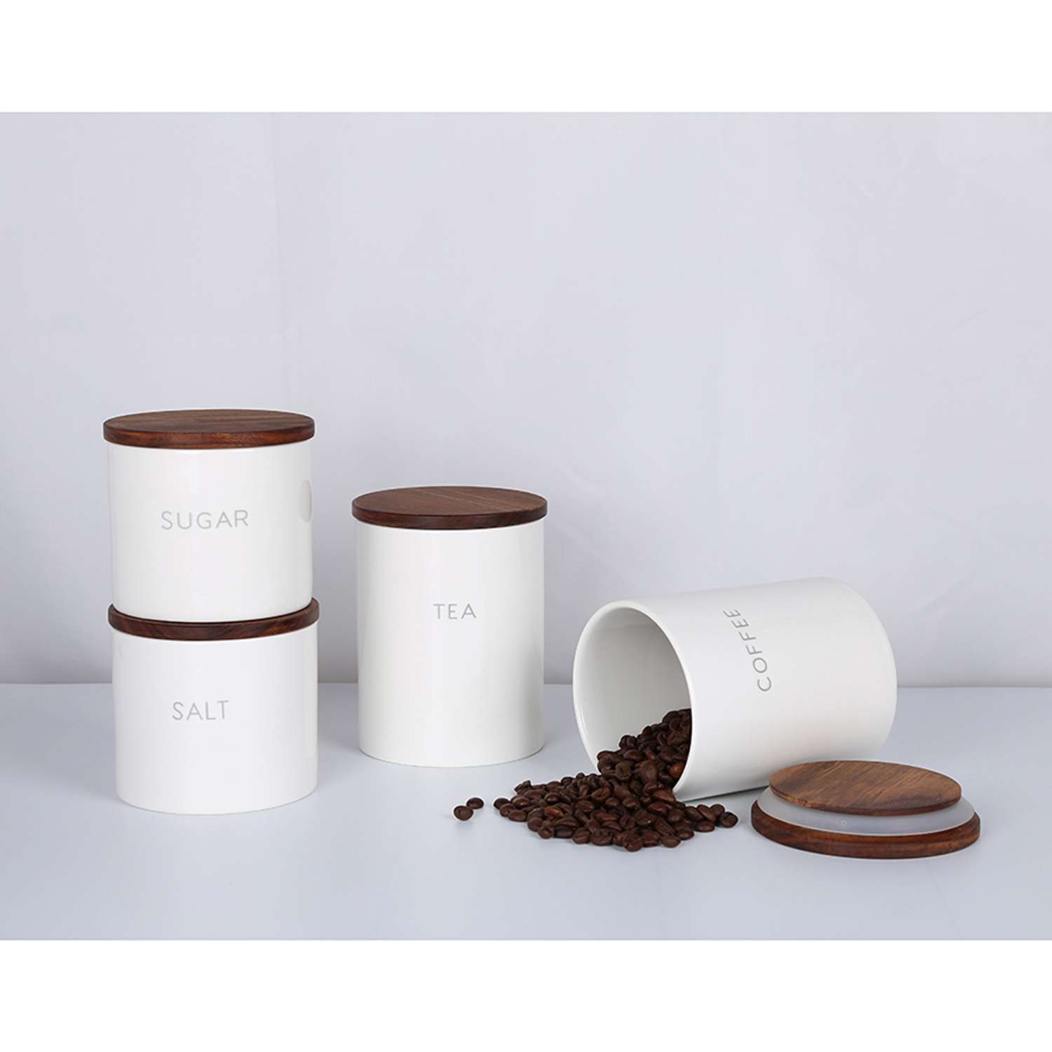 Контейнер для хранения Smart Solutions кофе 0.65 л с деревянной крышкой - фото 5