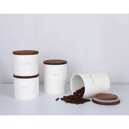 Контейнер для хранения Smart Solutions кофе 0.65 л с деревянной крышкой