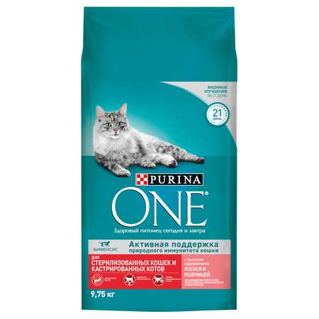 Корм для кошек Purina One 9.75кг для стерилизованных кошек с лососем