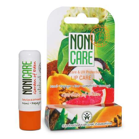 Бальзам для губ NONICARE Увлажняющий с УФ бесцветный с маслом кокоса ши какао витамином Е - Lip Care 5г