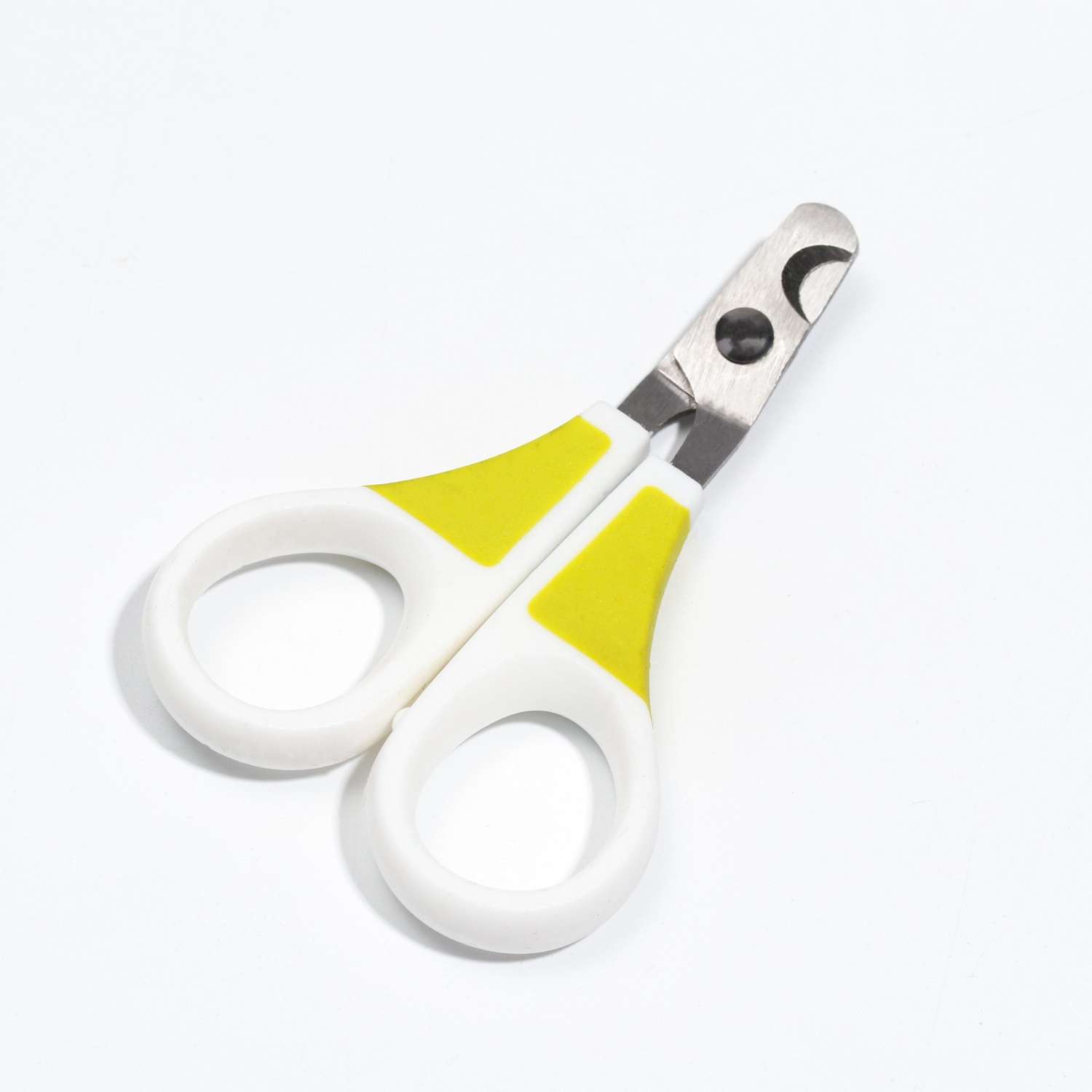 Ножницы-когтерезы Пижон изогнутые отверстие 7 мм белые с зелёным - фото 1
