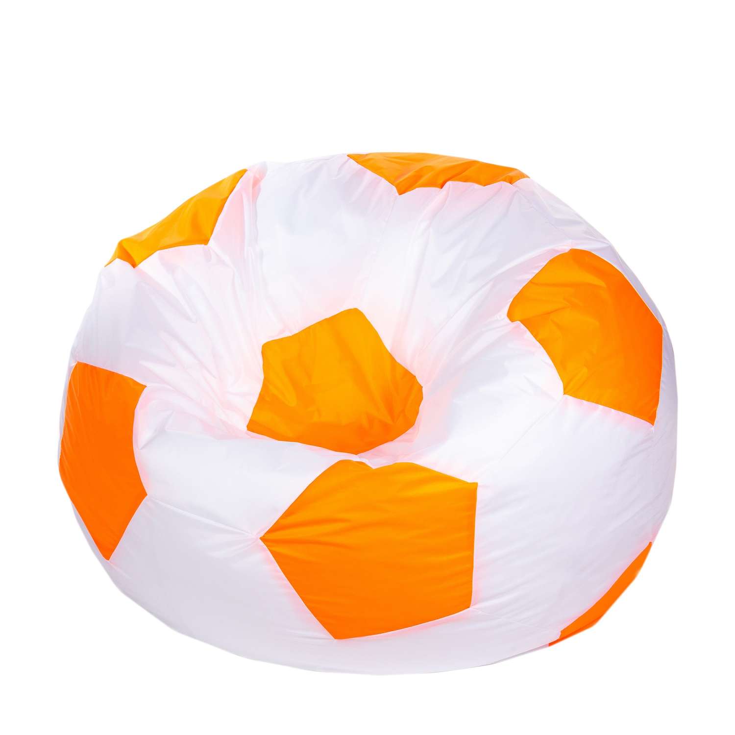 Кресло-мешок Пазитифчик Мяч 80х80см бело-оранжевый - фото 1