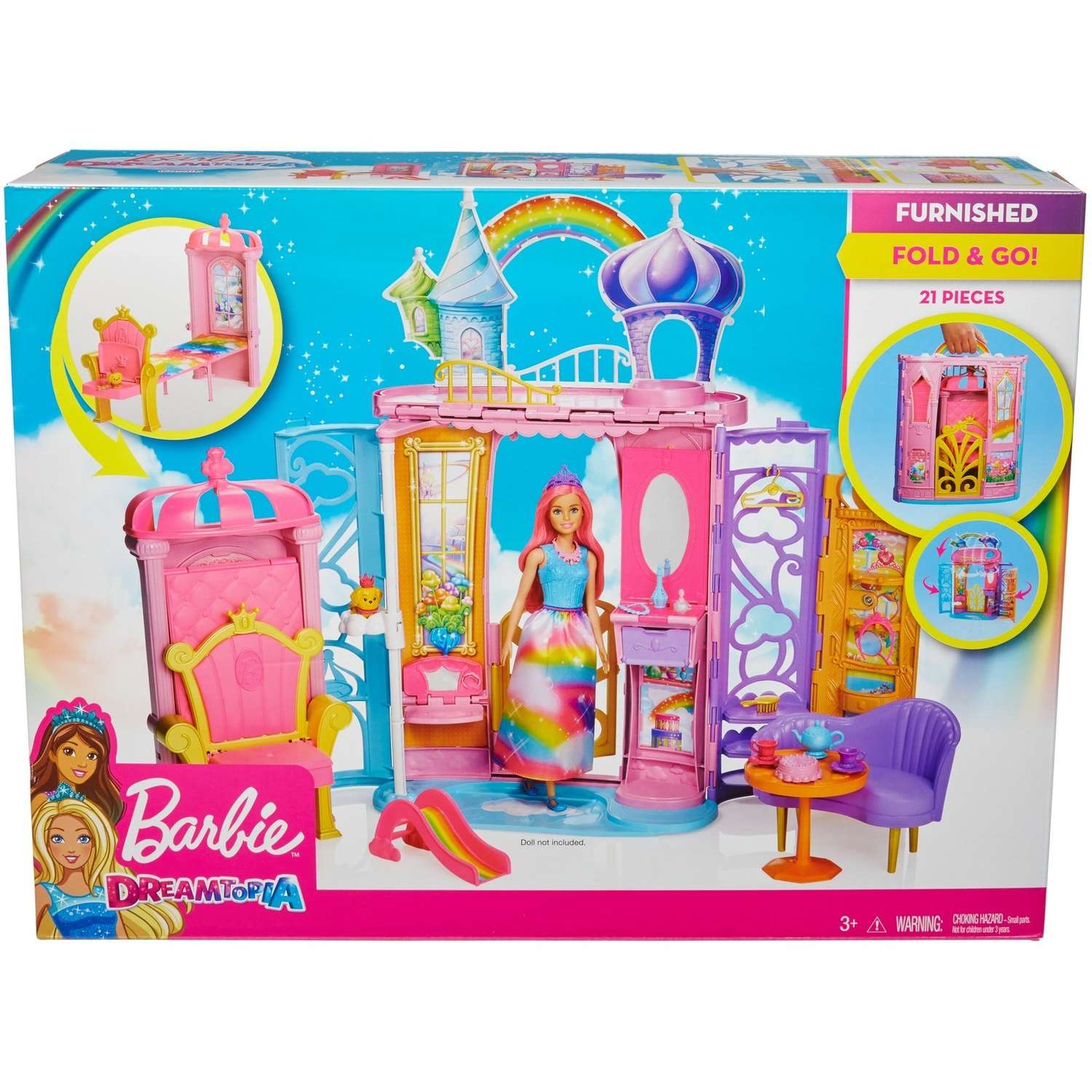 Набор игровой Barbie Переносной радужный дворец FTV98 FTV98 - фото 2