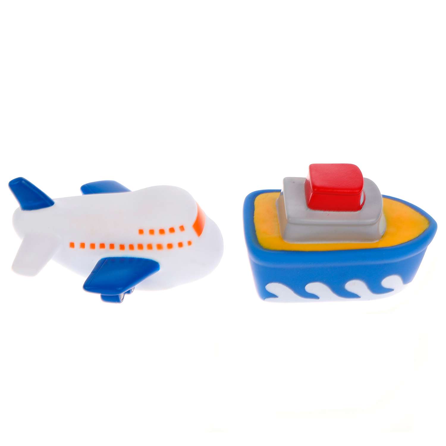 Игрушки для купания Жирафики резиновые самолёт и пароход - фото 1