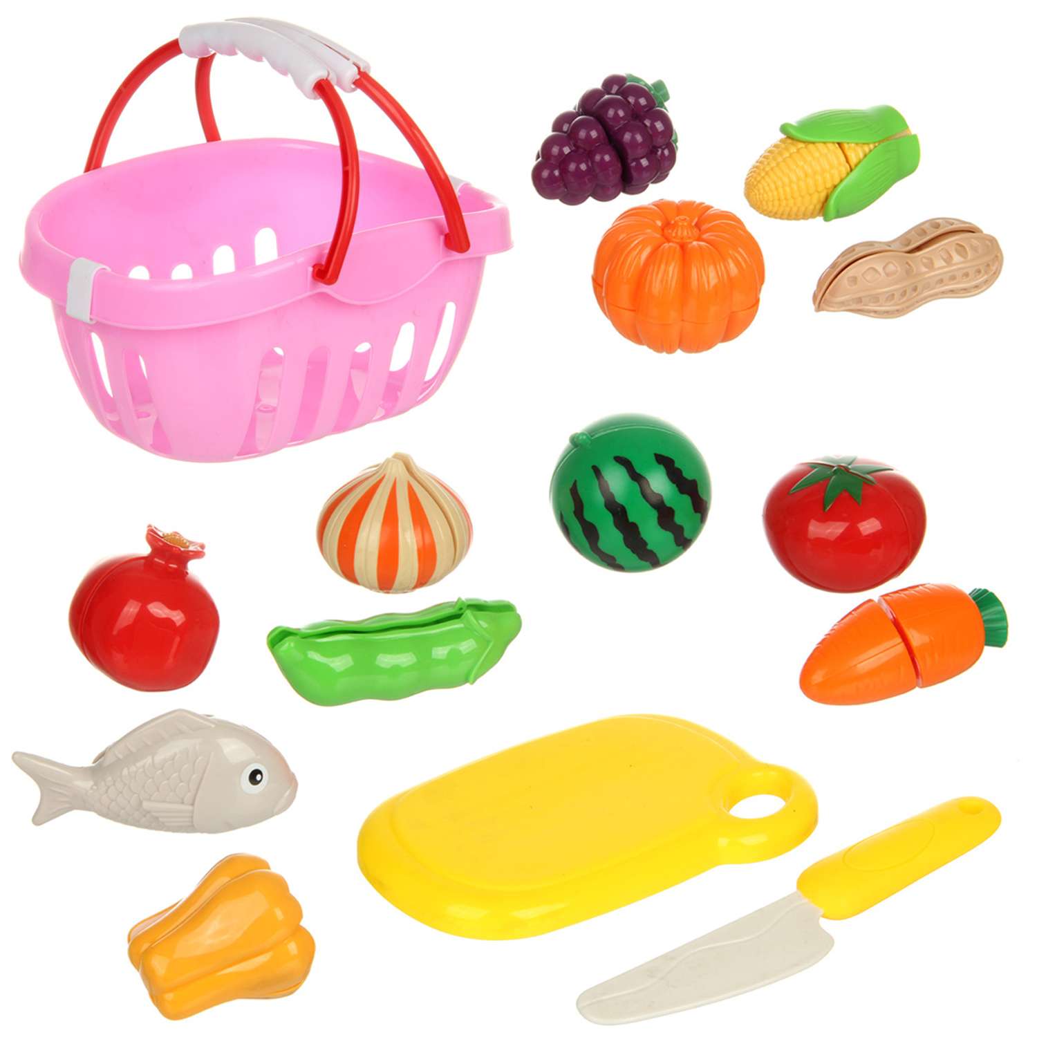 Овощи и фрукты на липучках Veld Co Корзина для игрушек - фото 1