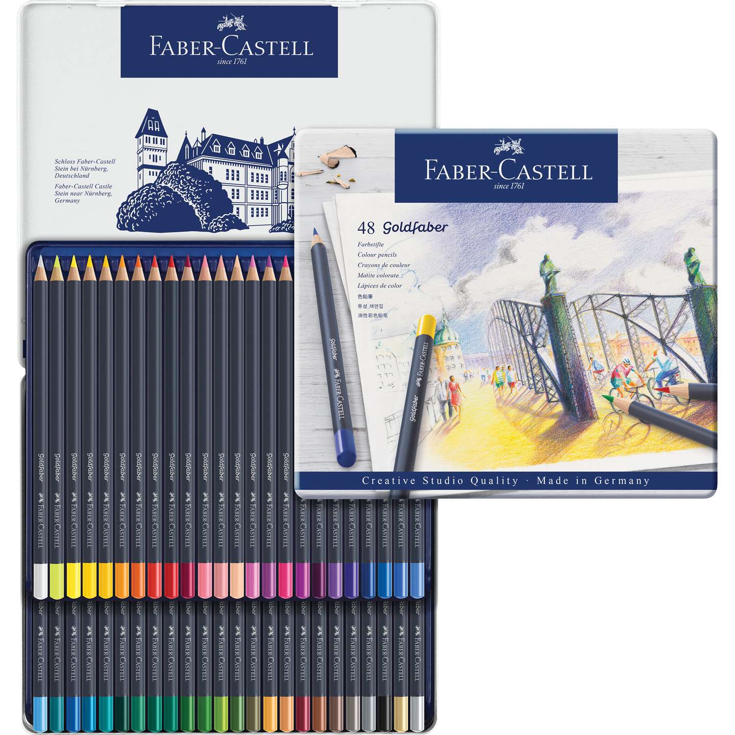 Карандаши цветные FABER CASTELL Goldfaber 48 цветов круглые - фото 2