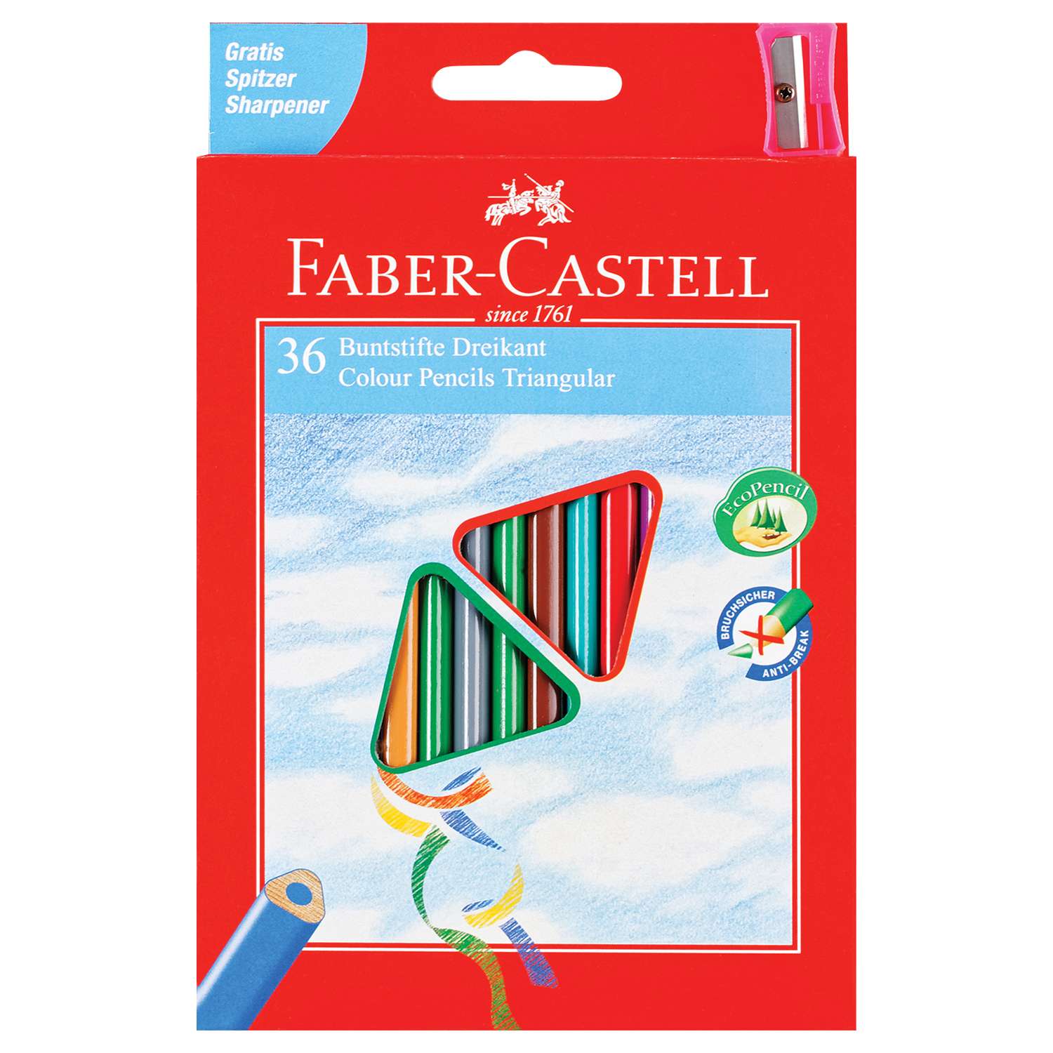 Карандаши цветные Faber Castell утолщенные 36цветов +точилка 120536 - фото 1