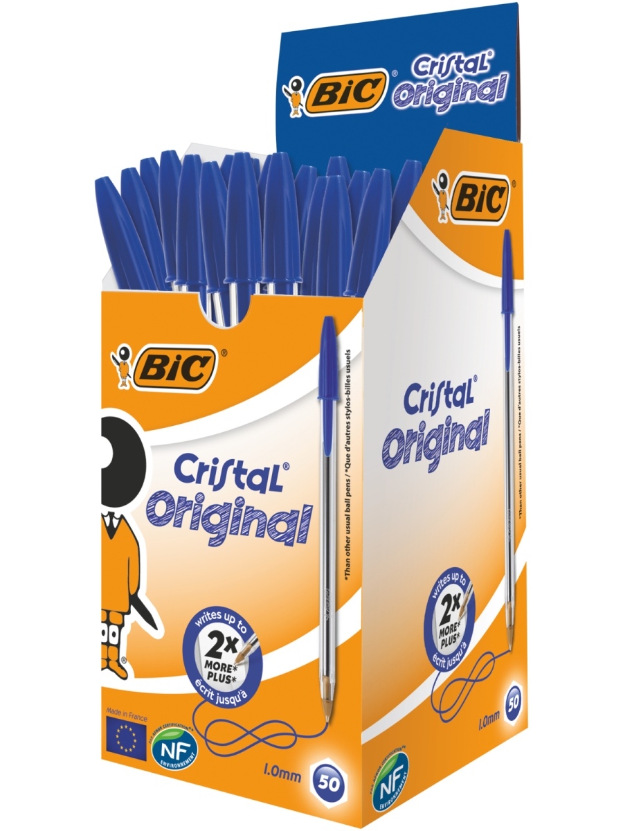 Ручка шариковая BIC Cristal синий 50 шт - фото 1