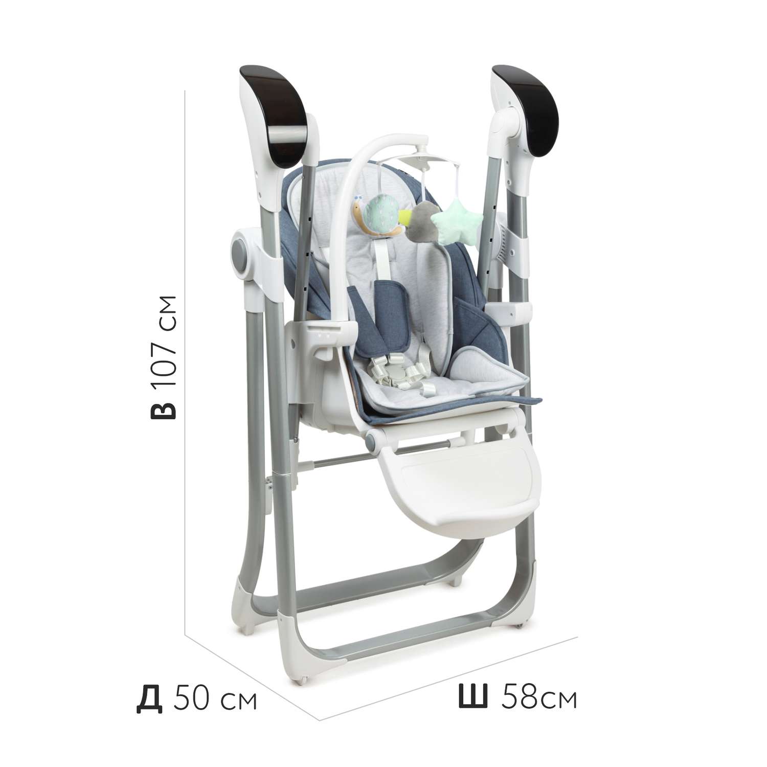 Стульчик для кормления Babyton Combi Blue 2 в 1 - фото 11