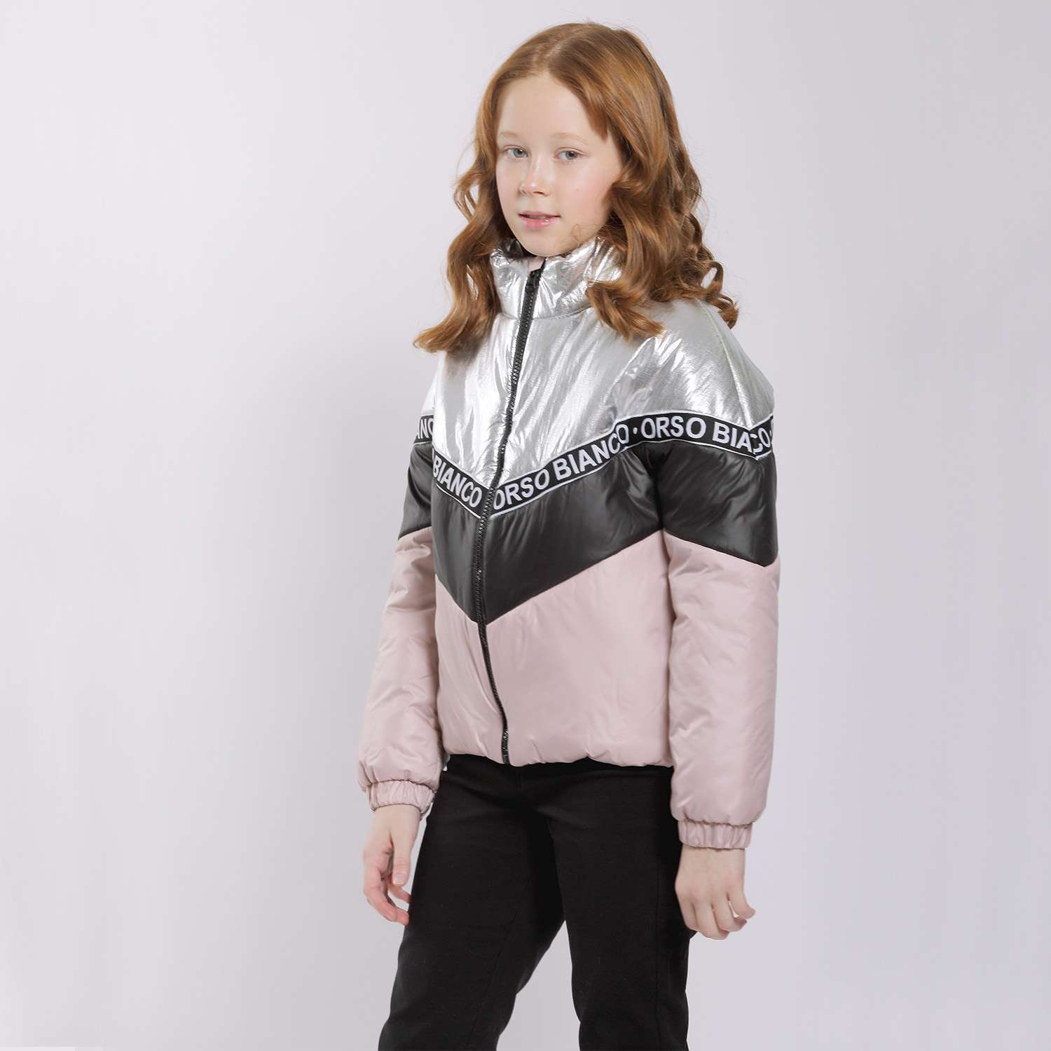 Куртка Orso Bianco OB21033-12_серебро/д.розовый - фото 1