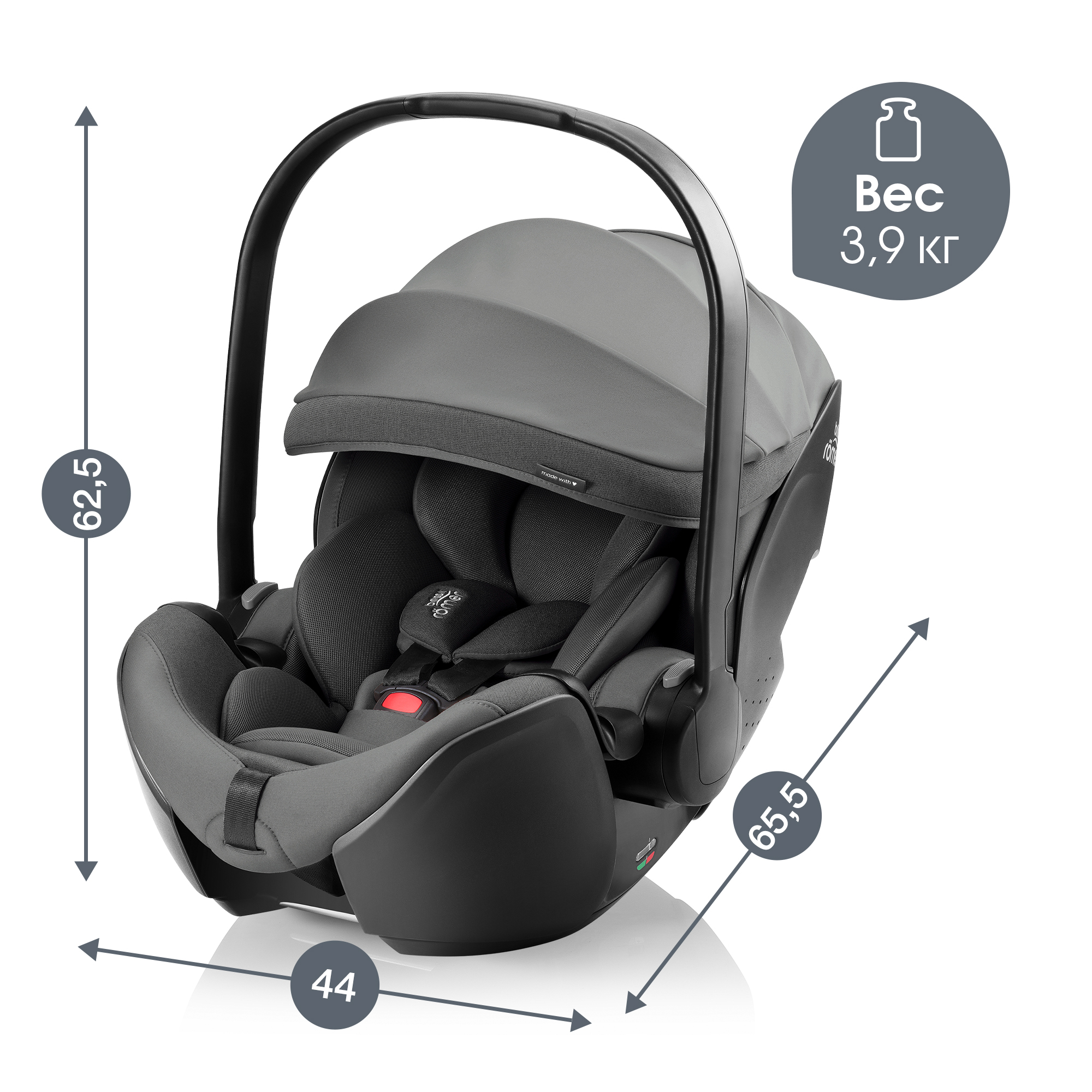 Детское автокресло Britax Roemer автолюлька для новорожденных Baby-Safe Pro Style Mineral Grey - фото 14