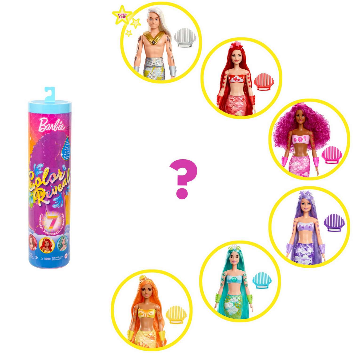 Кукла Barbie Радужная русалка в непрозрачной упаковке (Сюрприз) HCC46 HCC46 - фото 3