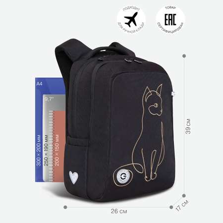 Рюкзак школьный Grizzly Черный RG-366-2/1